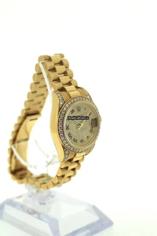1:1 Fake Rolex Lady-datejust 179158 Automatic Movement 26mm Yellow Gold Case Womens Watch - Image 4