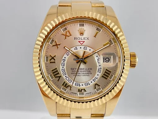 Luxury Replica Rolex Sky-dweller 326938 Caliber 9001 Automatic Movement 42mm Yellow Gold Case Mens/unisex Watch