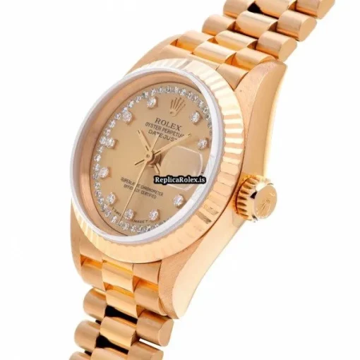 Popular Clone Rolex Lady-datejust 69178lb Automatic Movement 26mm Yellow Gold Case Womens Watch - Image 2