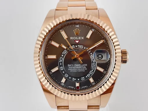Mind-boggling Copies Rolex Sky-dweller 326935 Caliber 9001 Automatic Movement 42mm Rose Gold Case Mens/unisex Watch