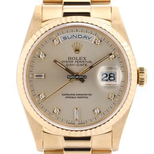 Awesome Imitation Rolex Day-date 36 18238a Automatic Movement 36mm Yellow Gold Case Mens/unisex Watch - Image 2
