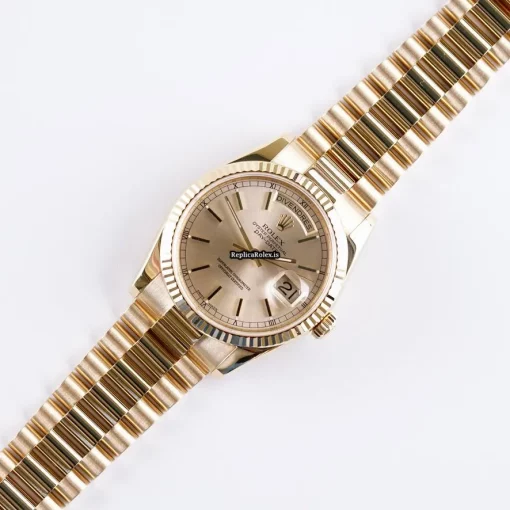 Wonderful Fake Rolex Day-date 36 118238 Caliber 3155 Automatic Movement 36mm Yellow Gold Case Mens/unisex Watch - Image 2