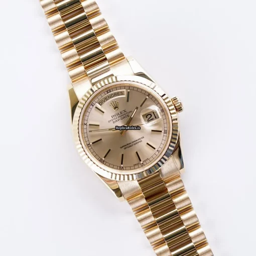 Wonderful Fake Rolex Day-date 36 118238 Caliber 3155 Automatic Movement 36mm Yellow Gold Case Mens/unisex Watch - Image 5