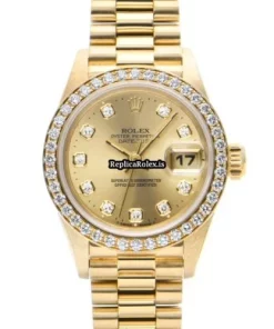 Special Replica Rolex Lady-datejust 69138g Automatic Movement 26mm Yellow Gold Case Womens Watch