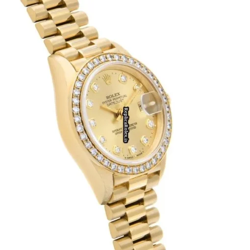 Special Replica Rolex Lady-datejust 69138g Automatic Movement 26mm Yellow Gold Case Womens Watch - Image 3