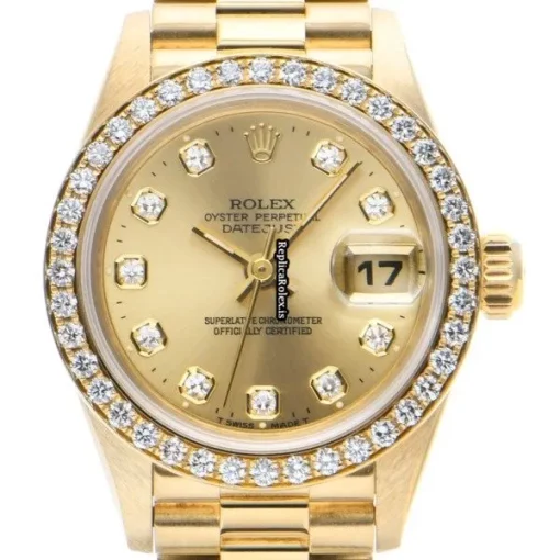 Special Replica Rolex Lady-datejust 69138g Automatic Movement 26mm Yellow Gold Case Womens Watch - Image 5