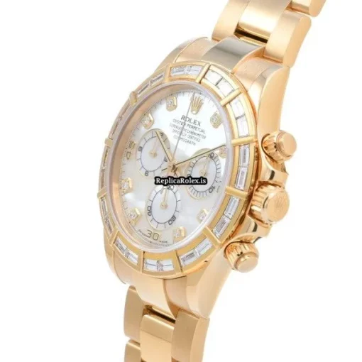 Luxury Replica Rolex Daytona 116568br Caliber 4130 Automatic Movement 40mm Yellow Gold Case Watch - Image 2