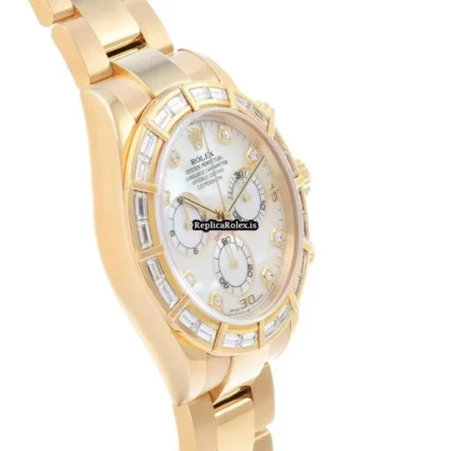 Luxury Replica Rolex Daytona 116568br Caliber 4130 Automatic Movement 40mm Yellow Gold Case Watch - Image 3