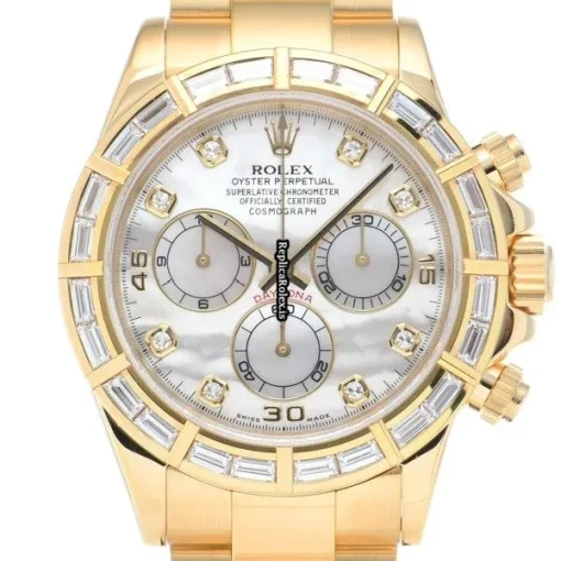 Luxury Replica Rolex Daytona 116568br Caliber 4130 Automatic Movement 40mm Yellow Gold Case Watch - Image 6