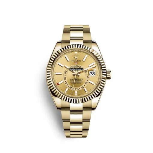 Marvellous Replica Rolex Sky-dweller 326938 Caliber 9001 Automatic Movement 42mm Yellow Gold Case Mens/unisex Watch - Image 5