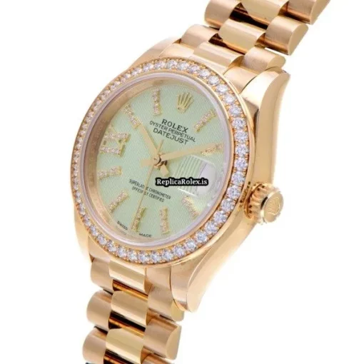 Incredible Replica Rolex Lady-datejust 279138rbr Caliber 2236 Automatic Movement 28mm Yellow Gold Case Womens Watch - Image 2