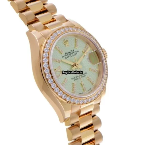 Incredible Replica Rolex Lady-datejust 279138rbr Caliber 2236 Automatic Movement 28mm Yellow Gold Case Womens Watch - Image 3