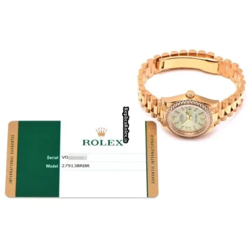 Incredible Replica Rolex Lady-datejust 279138rbr Caliber 2236 Automatic Movement 28mm Yellow Gold Case Womens Watch - Image 5