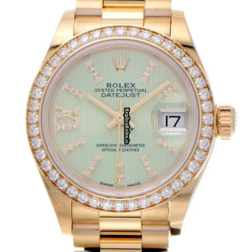 Incredible Replica Rolex Lady-datejust 279138rbr Caliber 2236 Automatic Movement 28mm Yellow Gold Case Womens Watch - Image 6