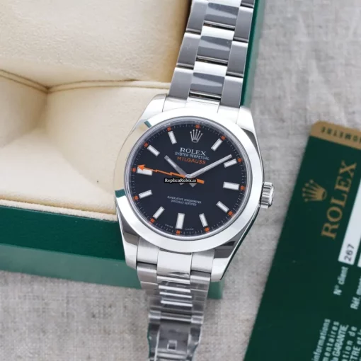 Awesome Fake Rolex Milgauss 116400 Automatic Movement 40mm Steel Case Mens/unisex Watch - Image 6