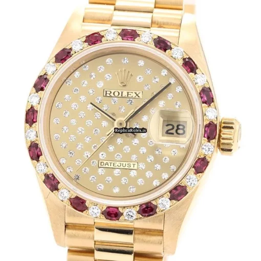 Excellent Knockoff Rolex Lady-datejust 69198zd Automatic Movement 26mm Yellow Gold Case Womens Watch