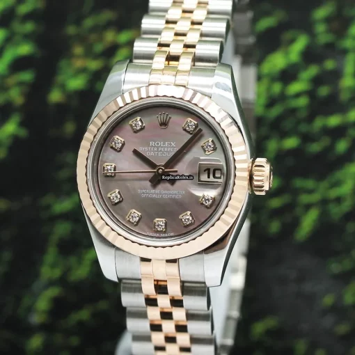 Suitable Replica Rolex Lady-datejust 179171 Caliber 2235 Automatic Movement 26mm Gold/steel Case Womens Watch - Image 9