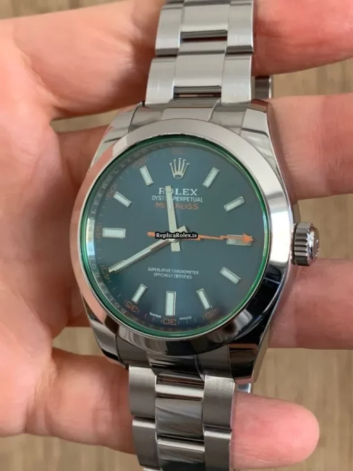 Lovely Replica Rolex Milgauss 116400gv Caliber 3131 Automatic Movement 40mm Steel Case Mens/unisex Watch - Image 10