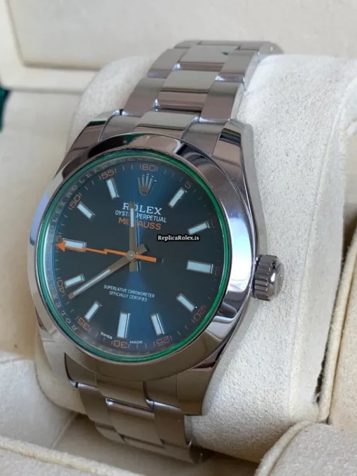 Lovely Replica Rolex Milgauss 116400gv Caliber 3131 Automatic Movement 40mm Steel Case Mens/unisex Watch - Image 5