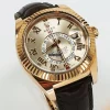 Appealing Replicas Rolex Sky-dweller 326135 Caliber 9001 Automatic Movement 42mm Rose Gold Case Mens/unisex Watch