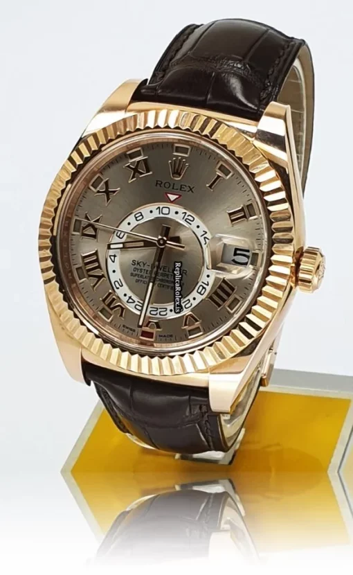 Appealing Replicas Rolex Sky-dweller 326135 Caliber 9001 Automatic Movement 42mm Rose Gold Case Mens/unisex Watch - Image 2