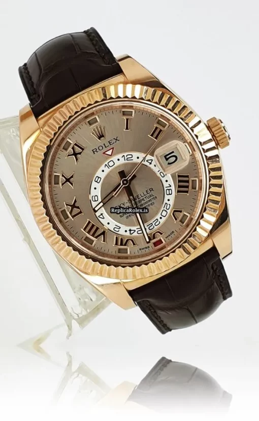 Appealing Replicas Rolex Sky-dweller 326135 Caliber 9001 Automatic Movement 42mm Rose Gold Case Mens/unisex Watch - Image 3