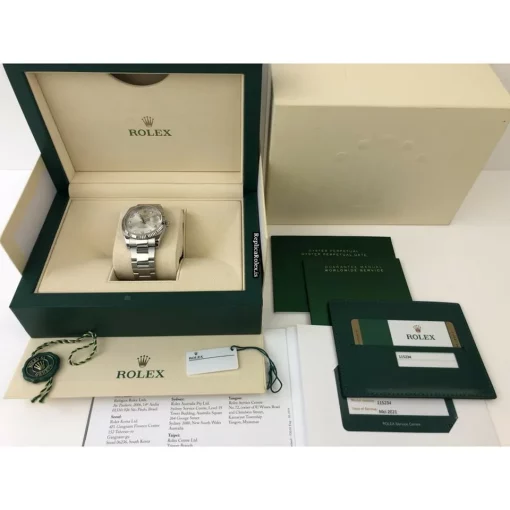 Wholesale Replica Rolex Oyster Perpetual Date 115234-0012 Automatic Movement 34mm Steel Case Womens Watch - Image 9