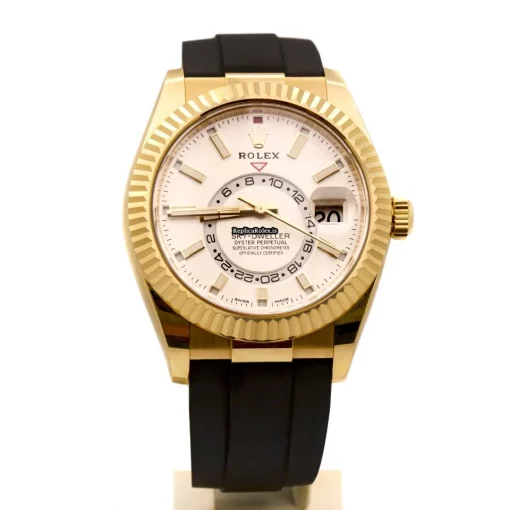Swiss Replica Rolex Sky-dweller 326238 Caliber 9001 Automatic Movement 42mm Yellow Gold Case Mens/unisex Watch