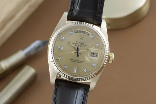 Remarkable Fake Rolex Day-date 36 18038 Caliber 3055 Automatic Movement 36mm Yellow Gold Case Mens/unisex Watch