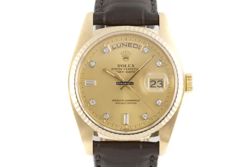 Remarkable Fake Rolex Day-date 36 18038 Caliber 3055 Automatic Movement 36mm Yellow Gold Case Mens/unisex Watch - Image 7