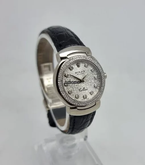 Fabulous Replica Rolex Cellini 6671 26mmmm White Gold Case Watch - Image 2