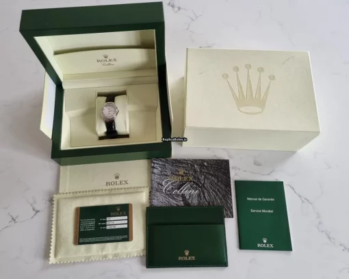 Fabulous Replica Rolex Cellini 6671 26mmmm White Gold Case Watch - Image 8