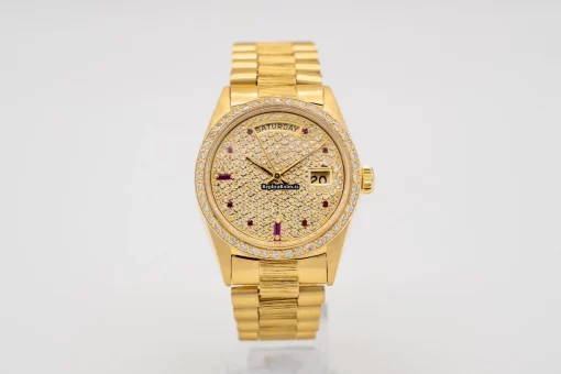 Cool Replica Rolex Day-date 36 1803 Caliber 1556 Automatic Movement 36mm Yellow Gold Case Mens/unisex Watch - Image 2