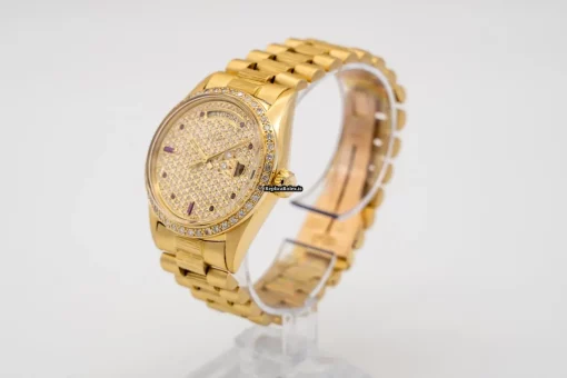 Cool Replica Rolex Day-date 36 1803 Caliber 1556 Automatic Movement 36mm Yellow Gold Case Mens/unisex Watch - Image 4