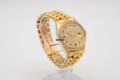 Cool Replica Rolex Day-date 36 1803 Caliber 1556 Automatic Movement 36mm Yellow Gold Case Mens/unisex Watch - Image 5