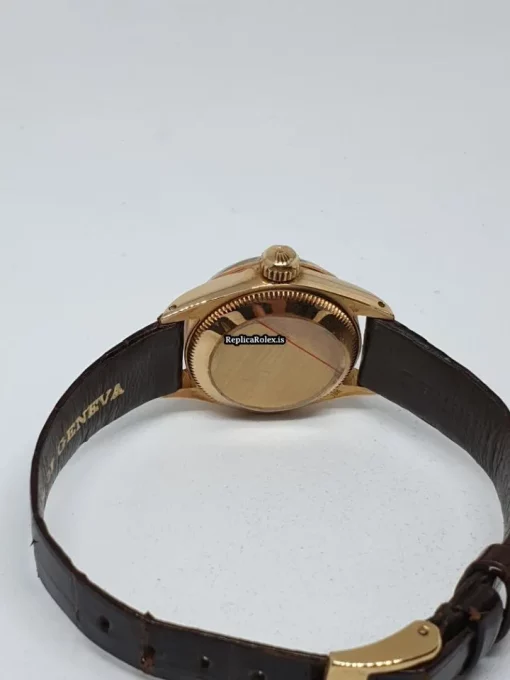 Fabulous Replica Rolex Datejust 6701 Automatic Movement 26mm Yellow Gold Case Womens Watch - Image 6