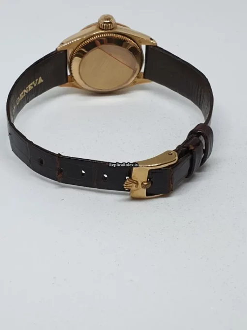 Fabulous Replica Rolex Datejust 6701 Automatic Movement 26mm Yellow Gold Case Womens Watch - Image 7