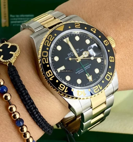 Mind-boggling Fakes Rolex Gmt-master II 116713ln Caliber 3186 Automatic Movement 40mm Gold/steel Case Mens/unisex Watch