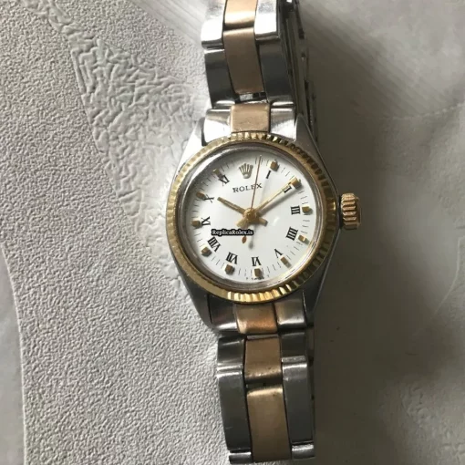 Attractive Fake Rolex Oyster Perpetual 26 6719 Manual Winding Movement 27x29mm Gold/steel Case Womens Watch