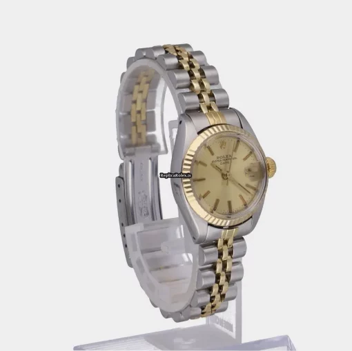 Reliable Replica Rolex Lady-datejust 69173 Caliber 2135 Automatic Movement 26mm Gold/steel Case Womens Watch - Image 13