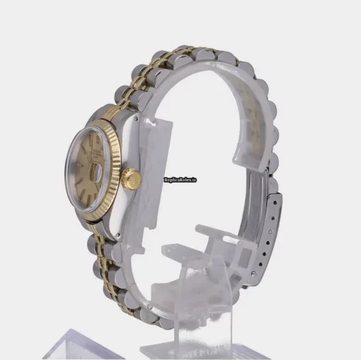 Reliable Replica Rolex Lady-datejust 69173 Caliber 2135 Automatic Movement 26mm Gold/steel Case Womens Watch - Image 4