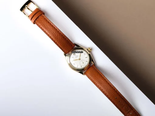 Exquisite Fake Rolex Bubble Back 3133 Manual Winding Movement 29mm Yellow Gold Case Watch - Image 2