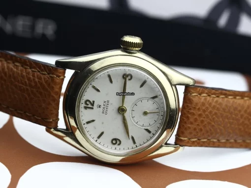 Exquisite Fake Rolex Bubble Back 3133 Manual Winding Movement 29mm Yellow Gold Case Watch - Image 5