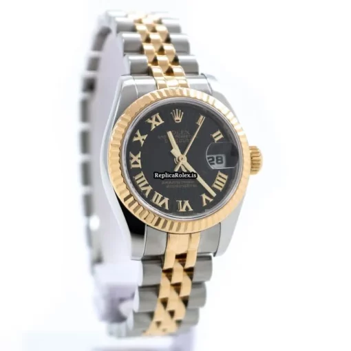 Suitable Fake Rolex Lady-datejust 179173 Automatic Movement 26mm Gold/steel Case Womens Watch - Image 8