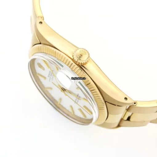 Superior Fakes Rolex Oyster Perpetual Date 1501 Automatic Movement 34mm Yellow Gold Case Watch - Image 3