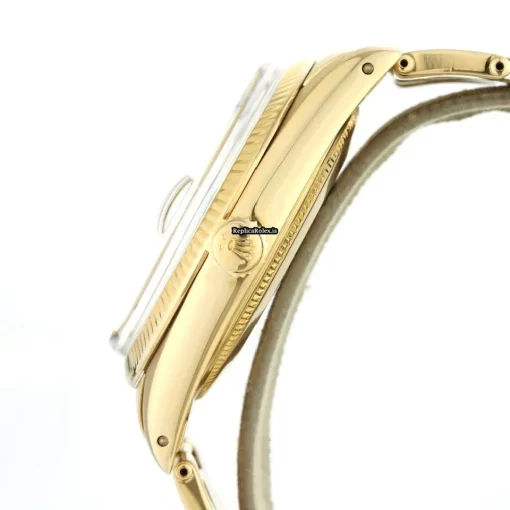 Superior Fakes Rolex Oyster Perpetual Date 1501 Automatic Movement 34mm Yellow Gold Case Watch - Image 5