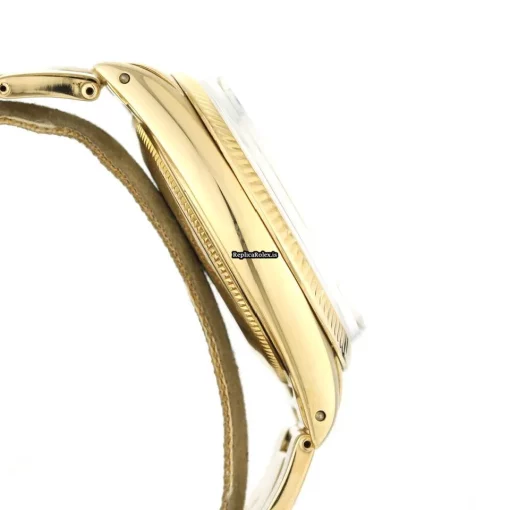 Superior Fakes Rolex Oyster Perpetual Date 1501 Automatic Movement 34mm Yellow Gold Case Watch - Image 6