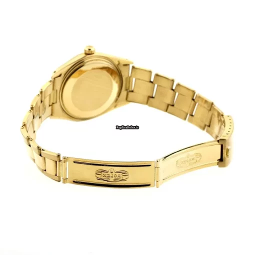 Superior Fakes Rolex Oyster Perpetual Date 1501 Automatic Movement 34mm Yellow Gold Case Watch - Image 8