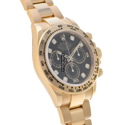 Attractive Clone Rolex Daytona 116508g Caliber 4130 Automatic Movement 40mm Yellow Gold Case Watch - Image 3
