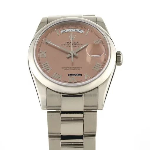 Exquisite Fake Rolex Day-date 36 118209 Automatic Movement 36mm White Gold Case Watch